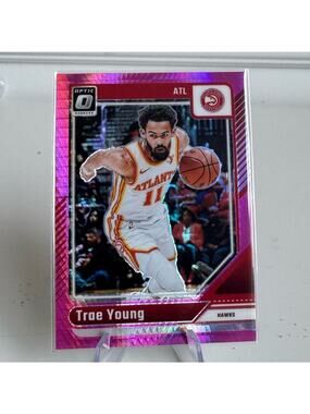 2024 2025 Panini Donruss Optic Prizm Trae Young Pink Wave Mint condition